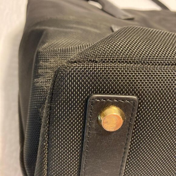 TUMI Larkin Hayes Triple Compartment Tote Bag Black Gold Travel Career Computer - Picture 11 of 16